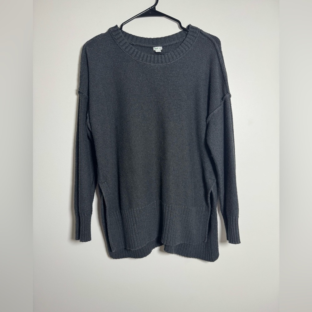 Aerie Gray Oversized Crewneck Sweater Women’s XS Cozy Slouchy Knit